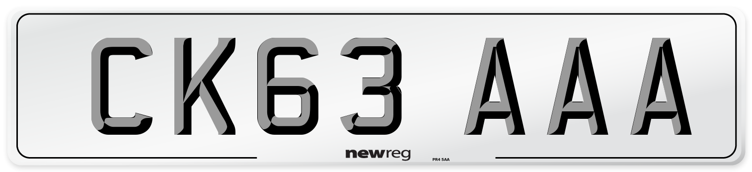 CK63 AAA Number Plate from New Reg